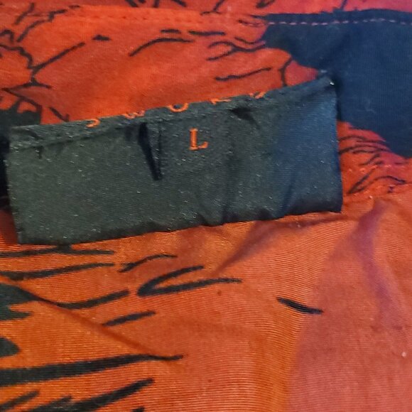 Sword Anime Dragon Cartoon Samurai Sword red Graphic Button Up 2XL - Picture 9 of 13